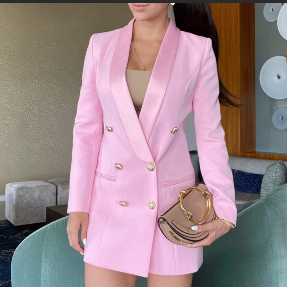 Satin blazer dress Pink